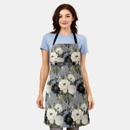 Mittelgroße Schürze für Girlanden in Schwarz und W