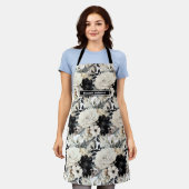 Mittelgroße Schürze für Girlanden in Schwarz und W (Getragen)