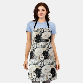 Mittelgroße Schürze für Girlanden in Schwarz und W