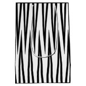 Mittelgroße schwarze u. weiße Geschenk-Tasche Mittlere Geschenktüte (Rückseite)