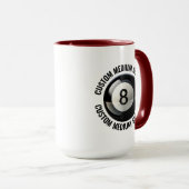 Mittelgroßer Text MAROON Combo 15oz Custom 8 Ball Tasse (VorderseiteRechts)