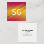 Mittelinitialen - Quadrat - weiche Klappsträhle Quadratische Visitenkarte (Vorne/Hinten)