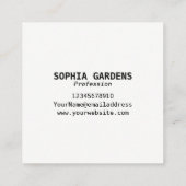 Mittelinitials - Quadrat - weiche Farben Quadratische Visitenkarte (Rückseite)