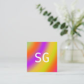 Mittelinitials - Quadrat - weiche Farben Quadratische Visitenkarte (Stehend Vorderseite)