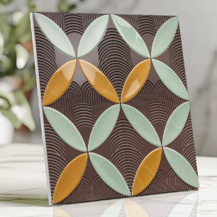 Mitteljahrhundert-Halbmond und -Welle in Mint und  Fliese