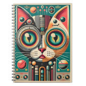 Mitteljahrs-Retro-Futuristikkatze Notizblock (Vorderseite)