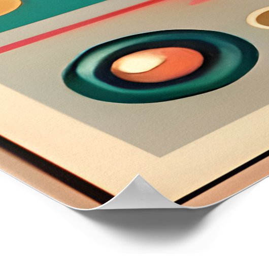 Mitteljahrs-Retro-Futuristikkatze Poster (Ecke)