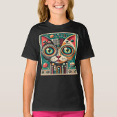 Mitteljahrs-Retro-Futuristikkatze T-Shirt (Vorderseite)