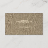 Mittelkamel Taupe Imitate Leather Minimalistisch Visitenkarte (Rückseite)