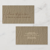 Mittelkamel Taupe Imitate Leather Minimalistisch Visitenkarte (Vorne/Hinten)