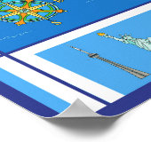 Mittelkinder Illustrierte Weltkarte - 32 x 24 Poster (Ecke)