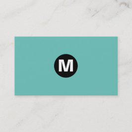 Mittelklassiges Monogramm - Schwarz auf Türkis 6bc Visitenkarte