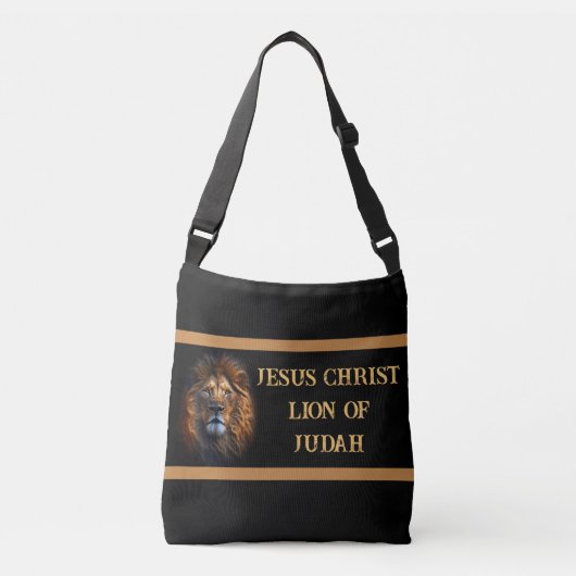 Mittelkreuz-Tasche Jesus Christus Löwe von Judah Tragetaschen Mit Langen Trägern (Vorderseite)