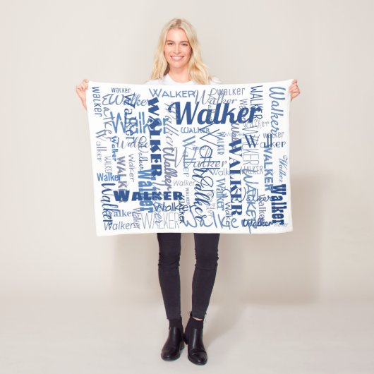 Mittellange Bezeichnungen Muster Blau & Weiß Baby Fleecedecke (Beispiel)