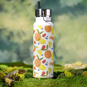 Mittelmäßig grungiger Risograph-Bauernmarkt Obst Trinkflasche