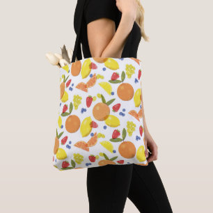 Mittelmäßig grungy Risograph Bauernmarkt Obst Tasche