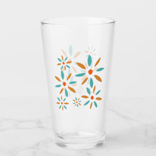 Mittelmäßig Mod Turquoise Blau Und Orange Abstrakt Glas