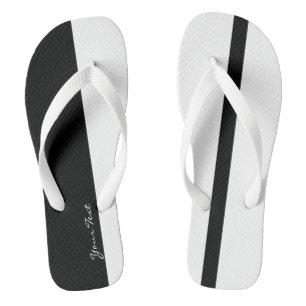 Mittelmäßige schwarze und weiße stilisierte vertik badesandalen