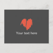 Mittelmäßiges rotes Graffiti-Sprayed-Herzbild Postkarte (Vorderseite)