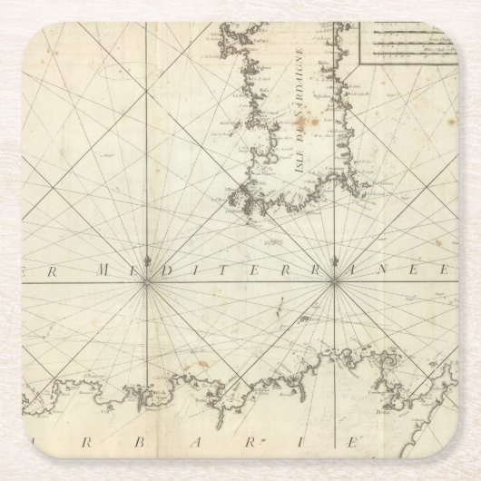 Mittelmeer 2 rechteckiger pappuntersetzer (Vorderseite)