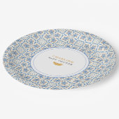 Mittelmeer-All-Blue-Fliese Citrus Pappteller (Schrägansicht)