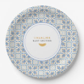 Mittelmeer-All-Blue-Fliese Citrus Pappteller (Vorderseite)