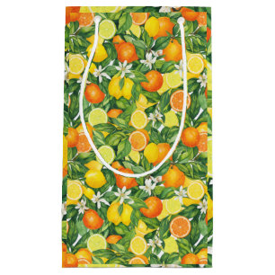 Mittelmeer-Aquarell-Zitrus-Lemons & Orangen P Kleine Geschenktüte