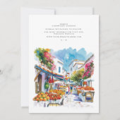 Mittelmeer-Aquarellkarte Save the Date Ankündigung (Rückseite)