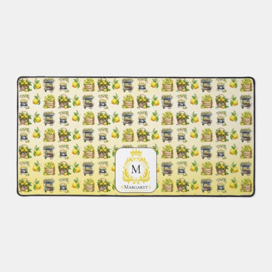 Mittelmeer-Aquarelllemon Schreibtischunterlage (Vorderseite)