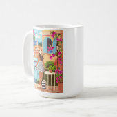 Mittelmeer-Balkon-Illustration Kaffee Kaffeetasse (Vorderseite Links)
