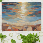 Mittelmeer Beach Sunrise Sunset Modern Art Geschirrtuch (Gefaltet)