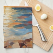 Mittelmeer Beach Sunrise Sunset Modern Art Geschirrtuch (Viertel Falte)