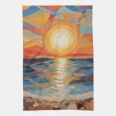 Mittelmeer Beach Sunrise Sunset Modern Art Geschirrtuch (Vertikal)