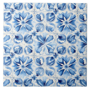 Mittelmeer Blau Ornamentiert  Fliese