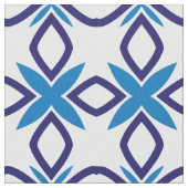 Mittelmeer Blau-Weiß Geometrie Muster Stoff (Nahaufnahme)