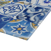 Mittelmeer Blau, Weiß und Gelb Sommermuster Schneidebrett (Ecke)