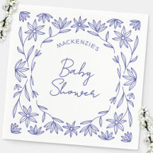 Mittelmeer Blaue Wildblumen Baby Shower