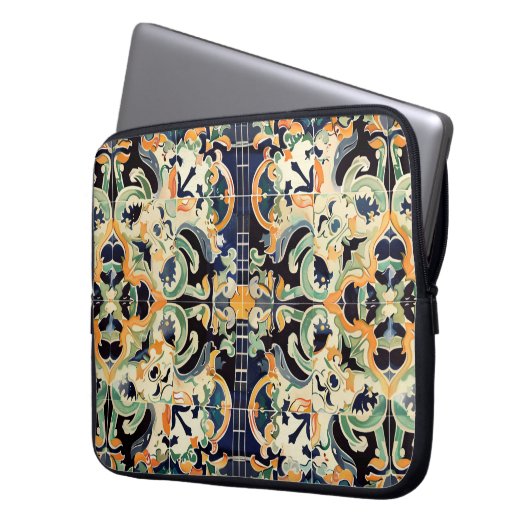 Mittelmeer-Blüh Laptopschutzhülle (Vorderseite Links)