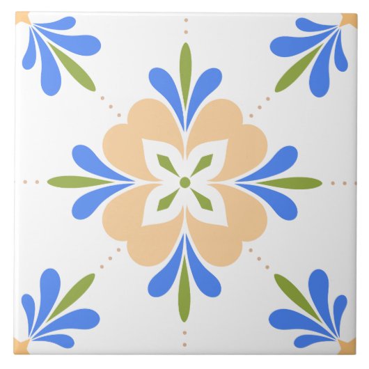 Mittelmeer-Blume Fliese (Vorderseite)
