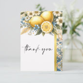 Mittelmeer Blume Italienisch Positano Lemon Dankeskarte (Stehend Vorderseite)