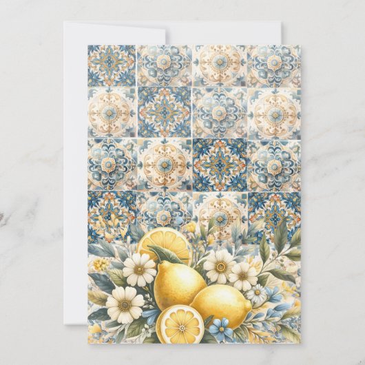 Mittelmeer Blume Italienisch Positano Lemon Einladung (Rückseite)
