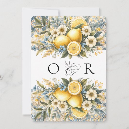 Mittelmeer Blume Italienisch Positano Lemon Einladung (Rückseite)