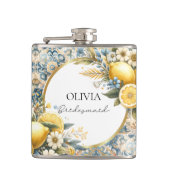 Mittelmeer Blume Italienisch Positano Lemon Flachmann (Vorderseite)