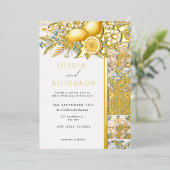 Mittelmeer Blume Italienisch Positano Lemon Folieneinladung (Stehend vorne)