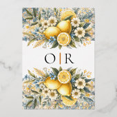 Mittelmeer Blume Italienisch Positano Lemon Folieneinladung (Rückseite)