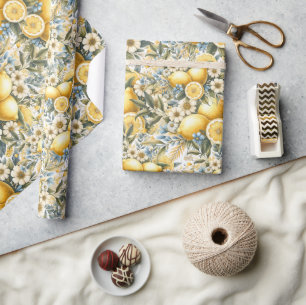 Mittelmeer Blume Italienisch Positano Lemon Geschenkpapier
