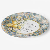 Mittelmeer Blume Italienisch Positano Lemon Pappteller (Schrägansicht)