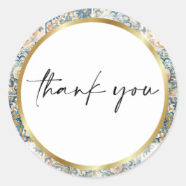 Mittelmeer Blume Italienisch Positano Lemon Runder Aufkleber