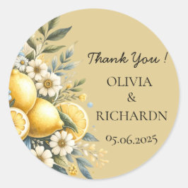 Mittelmeer Blume Italienisch Positano Lemon Runder Aufkleber