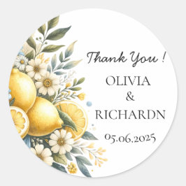 Mittelmeer Blume Italienisch Positano Lemon Runder Aufkleber